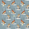 Fat Quarter Bundle - Winter Moon - Grey Christmas Robin Hare Owl Stag Fabric