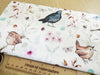 Premium Cotton Fabric - 'Bird Song' Birds Print on Cream - Craft Dress Fabric Material