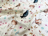 Premium Cotton Fabric - 'Bird Song' Birds Print on Cream - Craft Dress Fabric Material