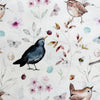 Premium Cotton Fabric - 'Bird Song' Birds Print on Cream - Craft Dress Fabric Material