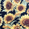 100% Cotton - Flower Market - Sunflowers on Black - Nutex Fabric