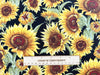 100% Cotton - Flower Market - Sunflowers on Black - Nutex Fabric