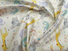 Nutex Fabric - Cute New Baby Nursery Animals - Quilting Craft Fabric Material