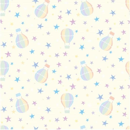 Nutex Fabric - Cute New Baby Nursery Balloons - Quilting Craft Fabric Material