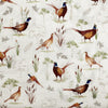 Premium Cotton Fabric  - Country Pheasants on Cream - Craft Dress Fabric Material