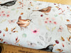 Premium Cotton Fabric - 'Bird Song' Birds Print on Blue - Craft Dress Fabric Material