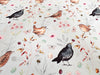 Premium Cotton Fabric - 'Bird Song' Birds Print on Blue - Craft Dress Fabric Material