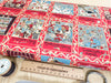 Premium Cotton Fabric - Red & Gold 12 Days of Christmas - Craft Fabric Material