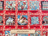 Nutex Fabric - 12 Days of Christmas - Red & Gold Christmas Craft Fabric Material