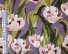 Linen Mix Fabric - Pink Amarylis on Purple