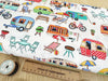 Premium Cotton Fabric - Getaway Camping Caravan Print Craft Fabric Material