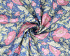 Cotton Fabric - Morris in Bloom Pretty Blue & Pink Floral Craft Fabric