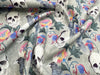 Cotton Fabric - Gothic Skulls & Black Ravens Halloween Print - Dress Craft Fabric Material