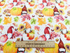 Cotton Fabric - Cute Autumn Gonks & Pumpkins - Digital Print Craft Fabric