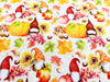 Cotton Fabric - Cute Autumn Gonks & Pumpkins - Digital Print Craft Fabric