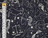 Digital Print Fabric - Astrology Horoscope Print on Black Fabric - 100% Cotton