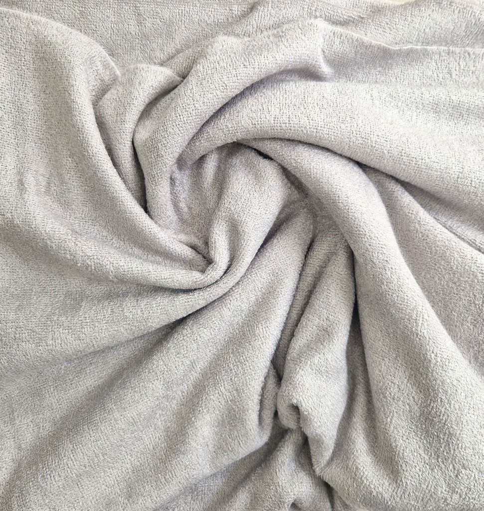 Soft Bamboo Terry Towelling Fabric - Silver Grey Towelling Material