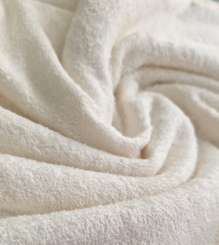 Soft Bamboo Terry Towelling Fabric - Ivory