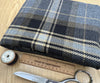 Upholstery Fabric Grampian Faux Wool Black & Gold Tartan Check Curtain Fabric