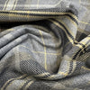 Upholstery Fabric Grampian Faux Wool Black & Gold Tartan Check Curtain Fabric