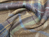 Upholstery Fabric Grampian Faux Wool Brown & Navy Blue Tartan Check Curtain Fabric