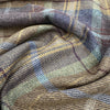 Upholstery Fabric Grampian Faux Wool Brown & Navy Blue Tartan Check Curtain Fabric