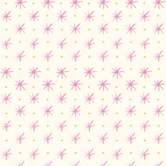 Lewis & Irene Quilting Fabric - Flowers Collection by Bluebellgray - Stars - Rose