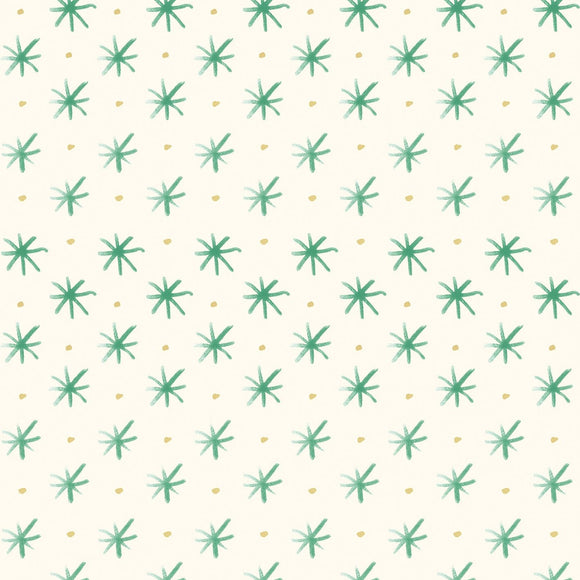 Lewis & Irene Quilting Fabric - Flowers Collection by Bluebellgray - Stars - Grass