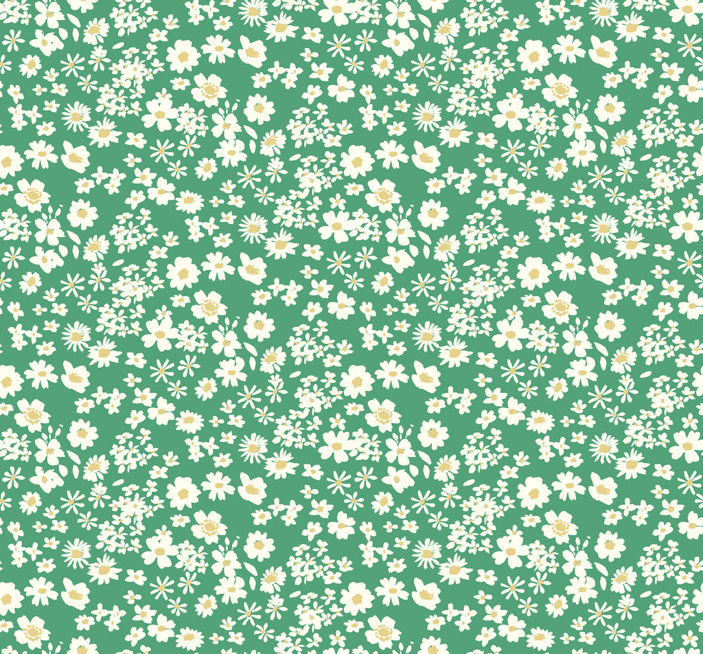 Lewis & Irene Quilting Fabric - Flowers Collection by Bluebellgray - Ditsy Grass