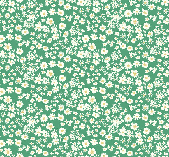 Lewis & Irene Quilting Fabric - Flowers Collection by Bluebellgray - Ditsy Grass