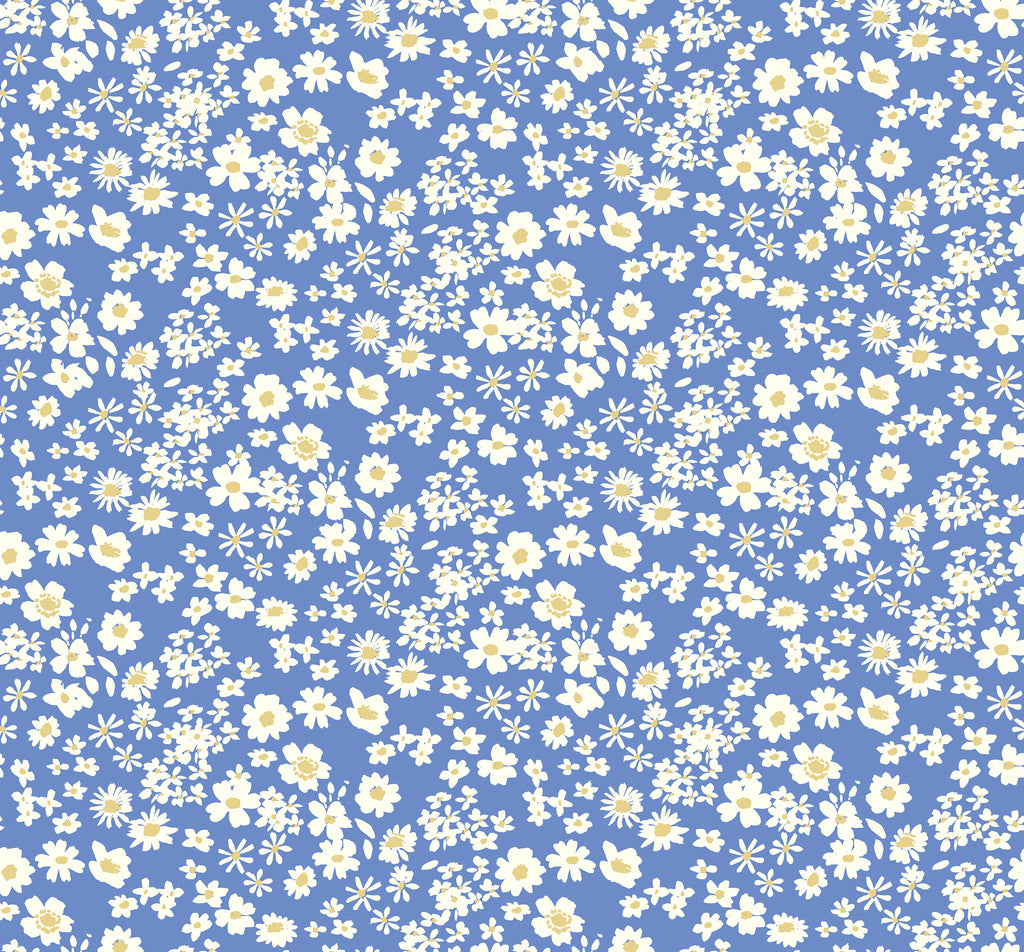 Lewis & Irene Quilting Fabric - Flowers Collection by Bluebellgray - Ditsy Cornflower