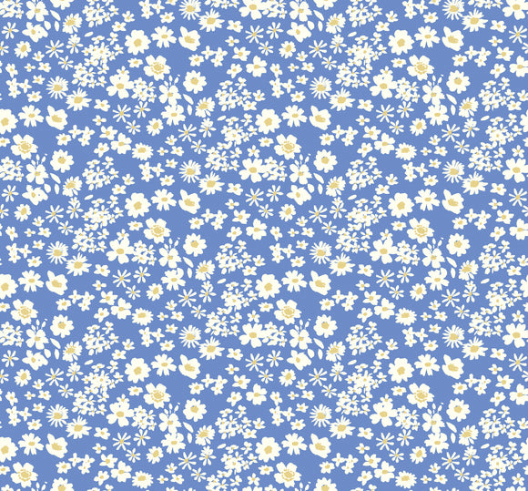 Lewis & Irene Quilting Fabric - Flowers Collection by Bluebellgray - Ditsy Cornflower