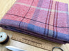 Upholstery Fabric Grampian Faux Wool Pink & Purple Tartan Check Curtain Fabric