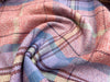 Upholstery Fabric Grampian Faux Wool Pink & Purple Tartan Check Curtain Fabric