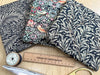 Fat Quarter Bundle - William Morris- Ebony Black - Bird floral Print Craft Fabric Material