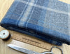 Upholstery Fabric Grampian Faux Wool Navy Blue & Grey Tartan Check Curtain Fabric