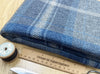 Upholstery Fabric Grampian Faux Wool Navy Blue & Grey Tartan Check Curtain Fabric