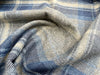 Upholstery Fabric Grampian Faux Wool Navy Blue & Grey Tartan Check Curtain Fabric