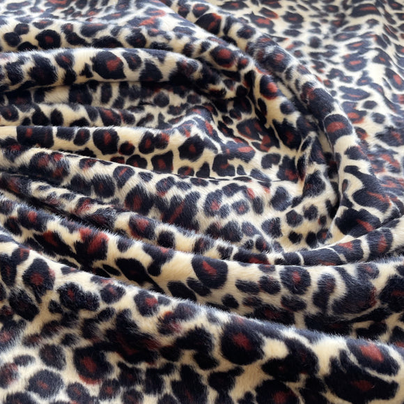 Leopard Print Fabric Velboa Faux Fur Velour Animal Print Craft Fabric Material