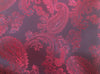 Paisley Jacquard Lining Fabric - Red & Black Two Tone