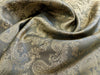 Paisley Jacquard Lining Fabric - Black & Gold Two Tone