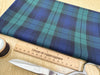 Cotton Fabric - Navy Blue & Green Tartan Check