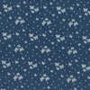 Cotton Denim Fabric - White Ditsy Butterfly Navy Blue - Dress Fabric Material