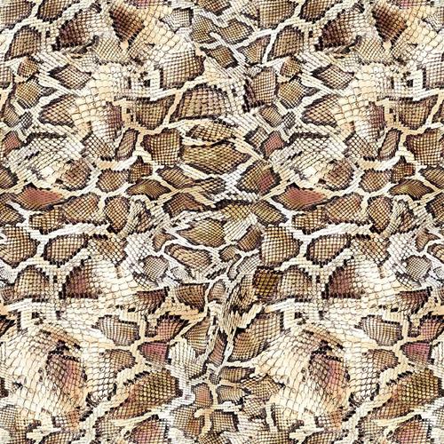 Cotton Fabric - Brown Snake Skin Digital Print - Craft Fabric Material Metre