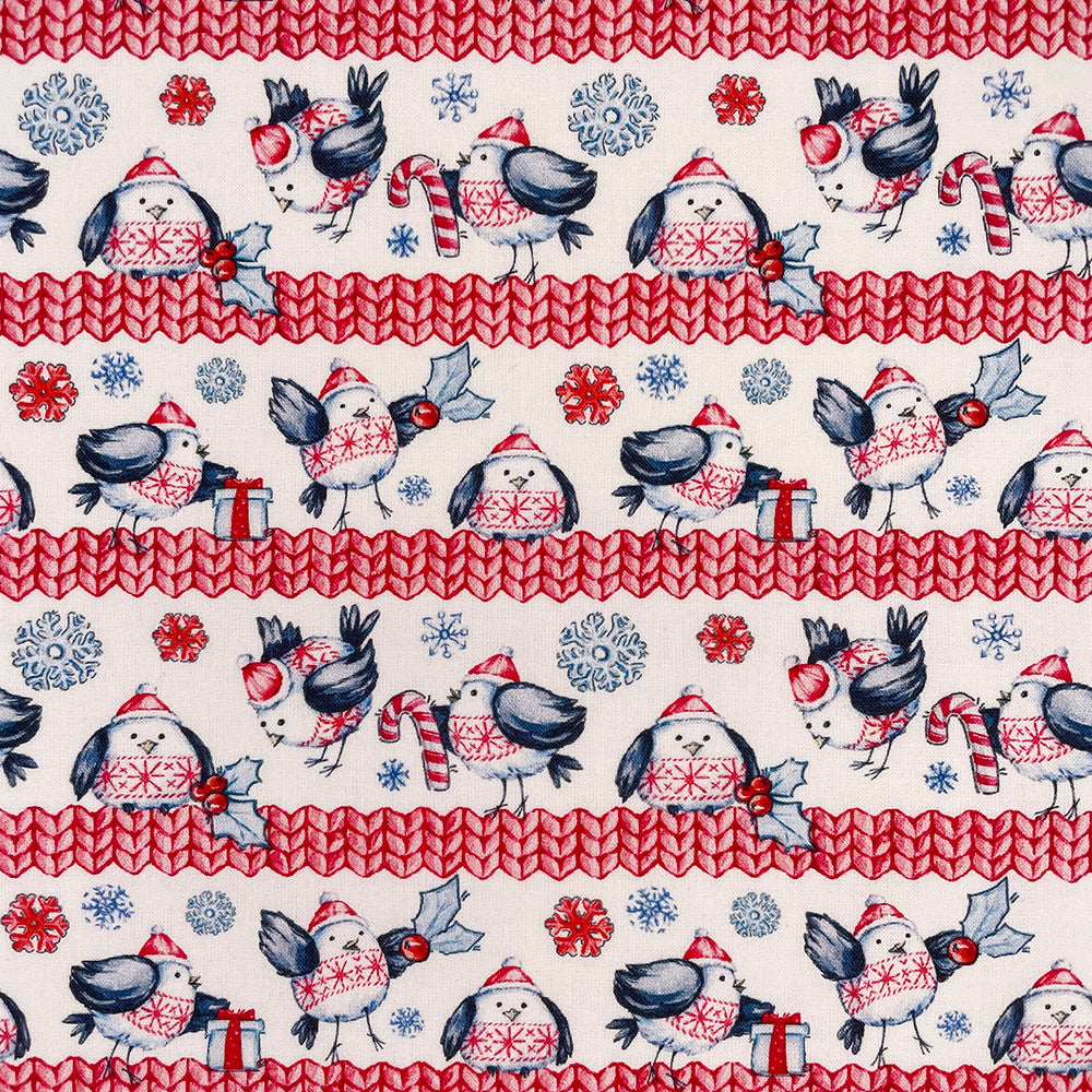 Christmas Fabric - Jolly Robins - Cotton Fabric