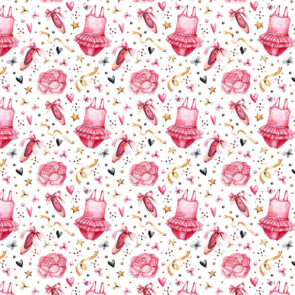 Cotton Fabric - Ballerina Girl - Dance Craft Fabric Material Metre
