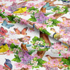 Cotton Fabric - Bird Song - Pretty Floral Bird Butterfly Print Craft Fabric Material