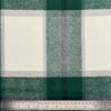 Islay Faux Wool Fabric - Emerald Green & White Tartan Check Soft Brushed Fabric