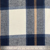 Craft Fabric Islay Faux Wool Clothing Cushion Material - Navy Blue & White Tartan Check