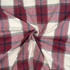 Craft Fabric Islay Faux Wool Clothing Cushion Material - Red Wine & White Tartan Check